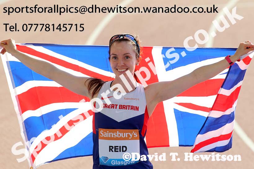Stef Reid (GB) after winning the F44 long jump with a world record 5.47 metres at the Glasgow Diamond League. Photo: David T. Hewitson/Sports for All Pics